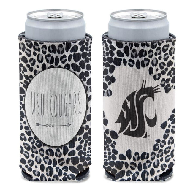 Enfriador de latas delgado de 12 oz SNOW LEOPARD de Washington State Cougars