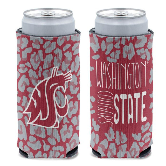 Washington State Cougars LEOPARD 12 oz Slim Can Cooler