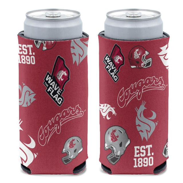 Washington State Cougars SCATTERPRINT 12 oz Slim Can Cooler