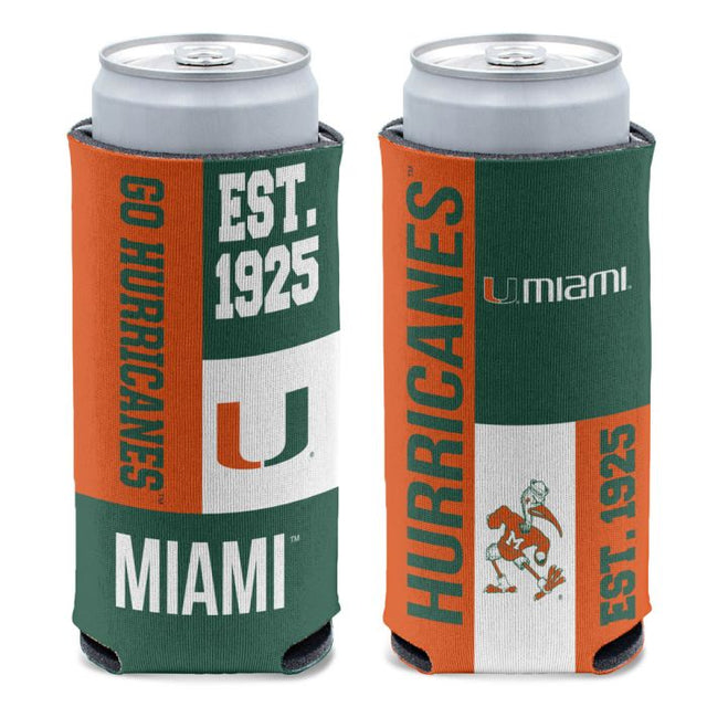 Miami Hurricanes BLOCK 12 oz Slim Can Cooler