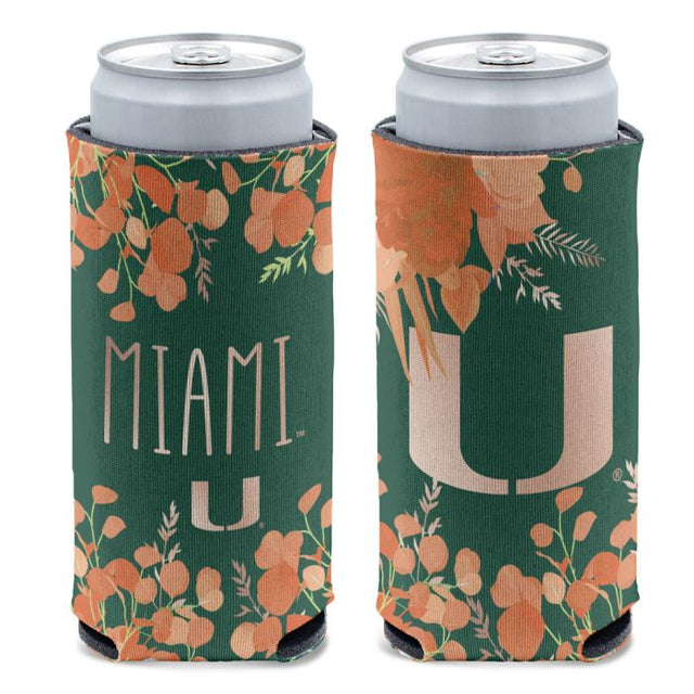 Miami Hurricanes EUCALYPTUS 12 oz Slim Can Cooler