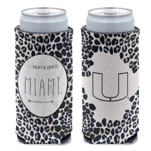 Enfriador de latas delgado de 12 oz SNOW LEOPARD de los Miami Hurricanes