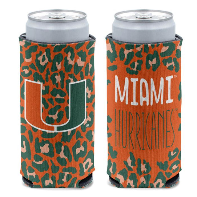 Enfriador de latas delgado de 12 oz LEOPARD de los Miami Hurricanes