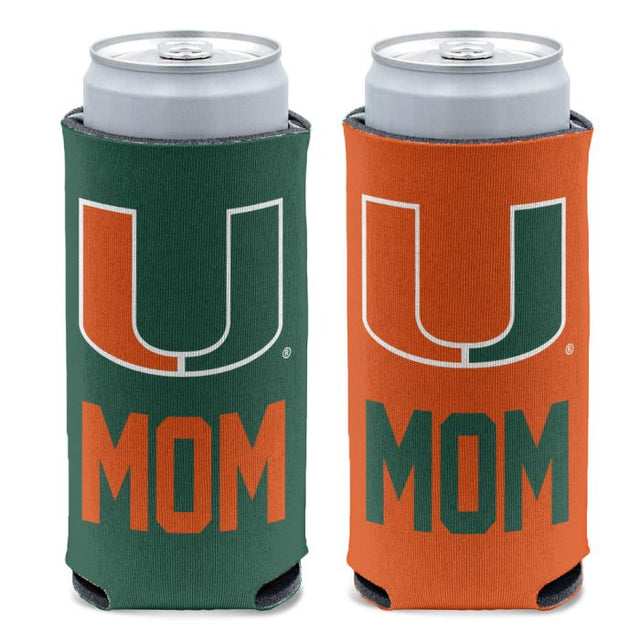 Enfriador de latas delgado de 12 oz MOM de Miami Hurricanes