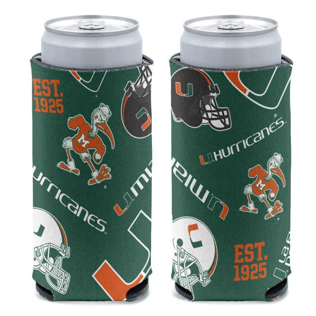 Miami Hurricanes SCATTERPRINT 12 oz Slim Can Cooler