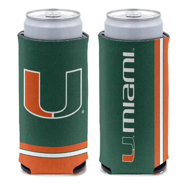 Enfriador de latas delgado STOCK de 12 oz de los Miami Hurricanes