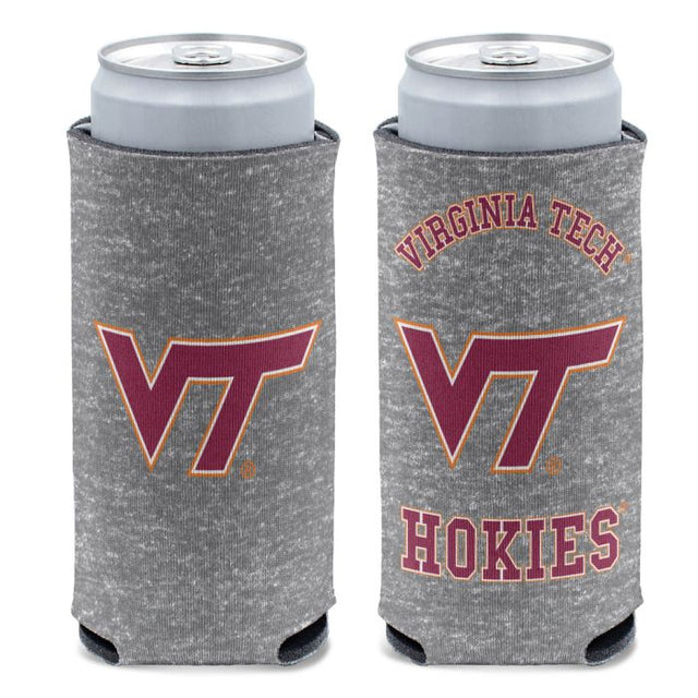 Enfriador de latas delgado de 12 oz con diseño jaspeado de Virginia Tech Hokies