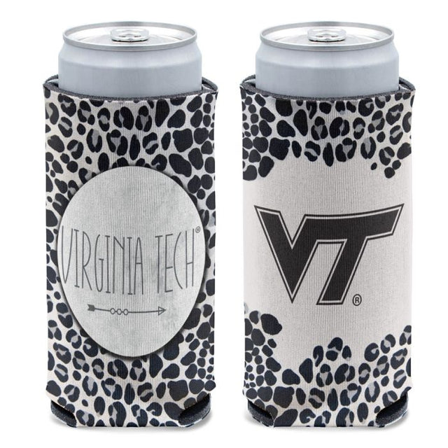 Enfriador de latas delgado de 12 oz SNOW LEOPARD de Virginia Tech Hokies