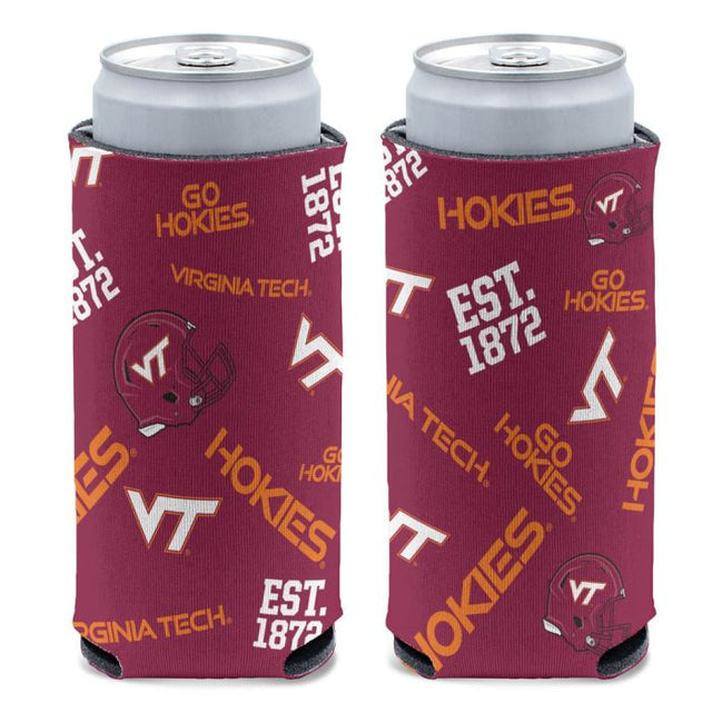 Virginia Tech Hokies SCATTERPRINT 12 oz Slim Can Cooler