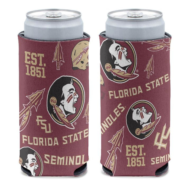 Enfriador de latas delgadas de 12 oz SCATTERPRINT de Florida State Seminoles