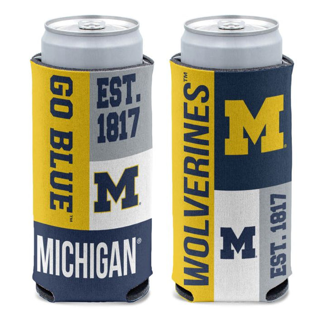 Michigan Wolverines BLOCK 12 oz Slim Can Cooler