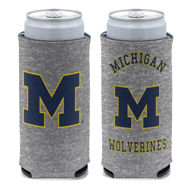 Michigan Wolverines HEATHERED 12 oz Slim Can Cooler