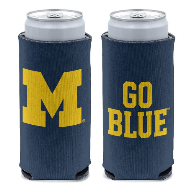 Enfriador de latas delgado de 12 oz con logotipos de los Michigan Wolverines