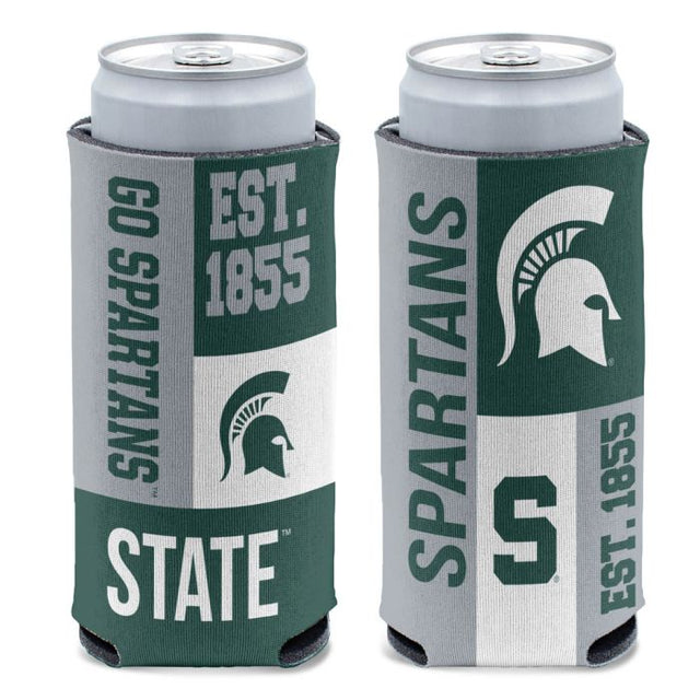 Refrigerador para latas delgado de 12 oz BLOCK de los Spartans de Michigan State