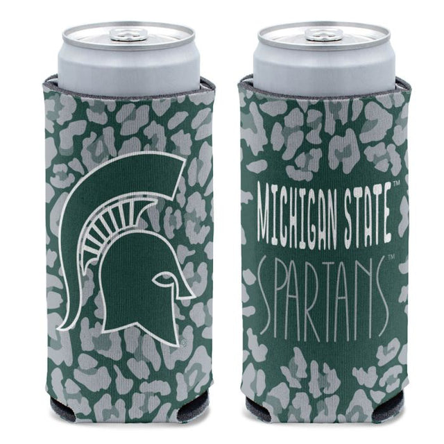 Refrigerador para latas delgado de 12 oz LEOPARD de los Spartans de Michigan State