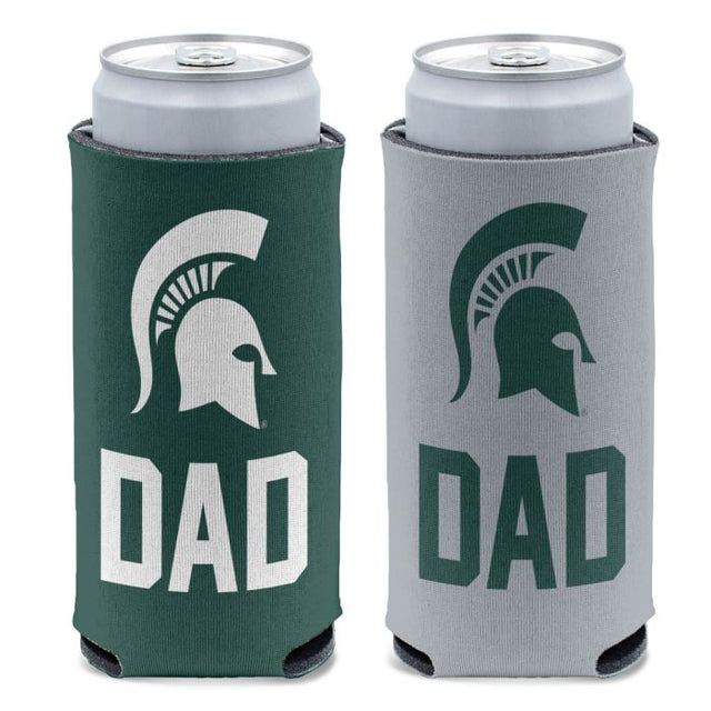 Enfriador de latas delgadas de 12 oz con el logo de Michigan State Spartans NAME DROP DAD