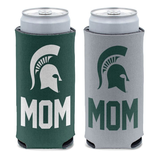 Refrigerador de latas delgadas de 12 oz con el logo de Michigan State Spartans NAME DROP MOM