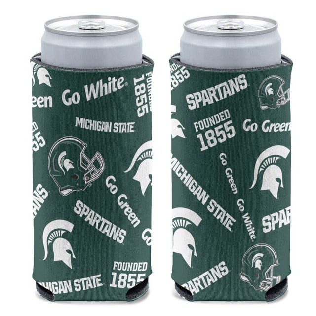 Enfriador de latas delgado de 12 oz de los Spartans de Michigan State