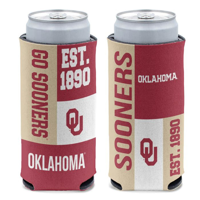 Oklahoma Sooners BLOCK 12 oz Slim Can Cooler