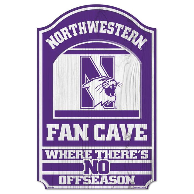 Letrero de madera de los Northwestern Wildcats, 11" x 17", 1/4" de grosor