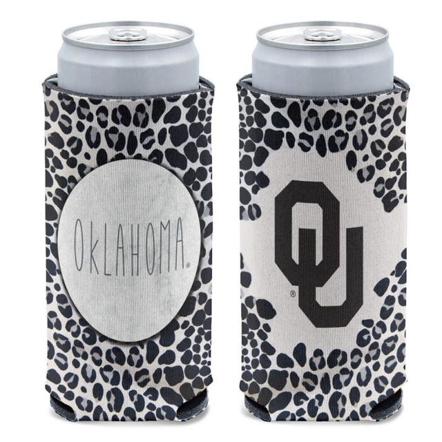 Enfriador de latas delgado de 12 oz SNOW LEOPARD de Oklahoma Sooners