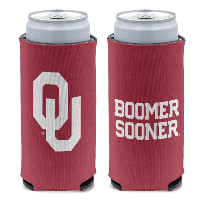 Enfriador de latas delgado de 12 oz con logotipos de Oklahoma Sooners