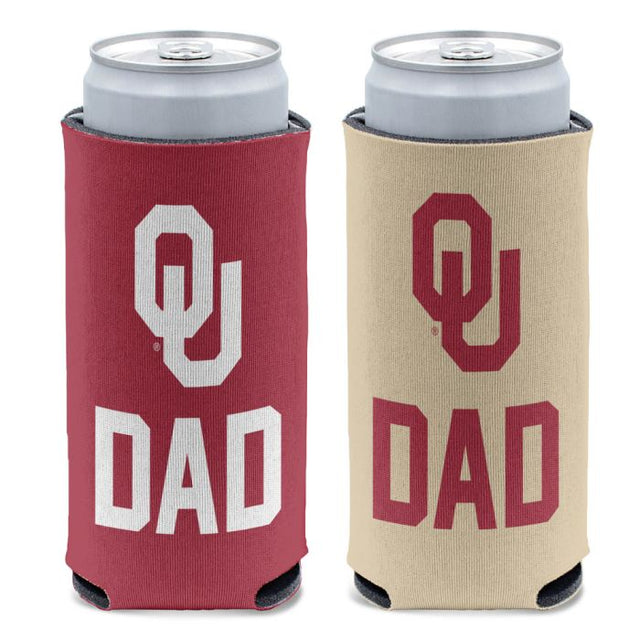 Enfriador de lata delgado de 12 oz con el nombre de papá de los Oklahoma Sooners