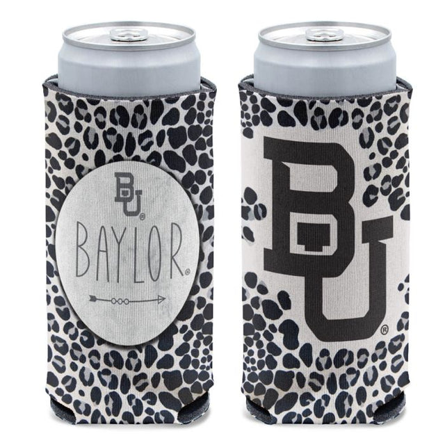 Baylor Bears Snow Leopard 12 oz Slim Can Cooler