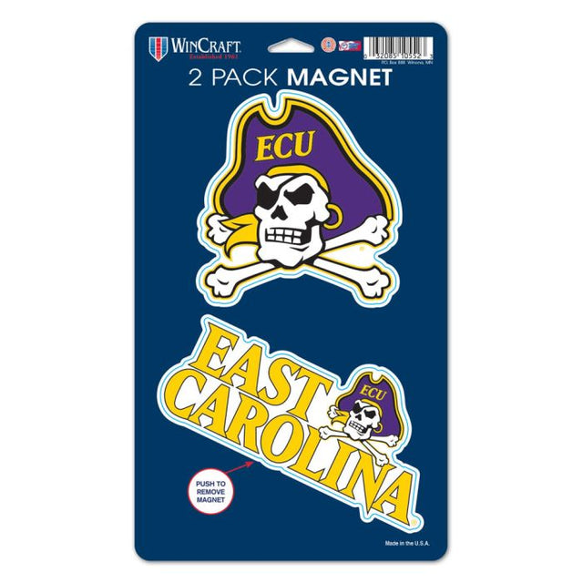 Paquete de 2 imanes de los Piratas de East Carolina, 5" x 9"