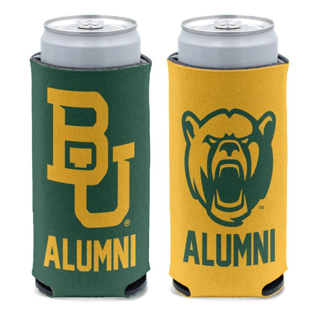 Enfriador de latas delgado de 12 oz con el nombre de los Baylor Bears para exalumnos