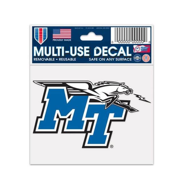 Middle Tennessee State Blue Raiders Multi-Use Decal 3" x 4"