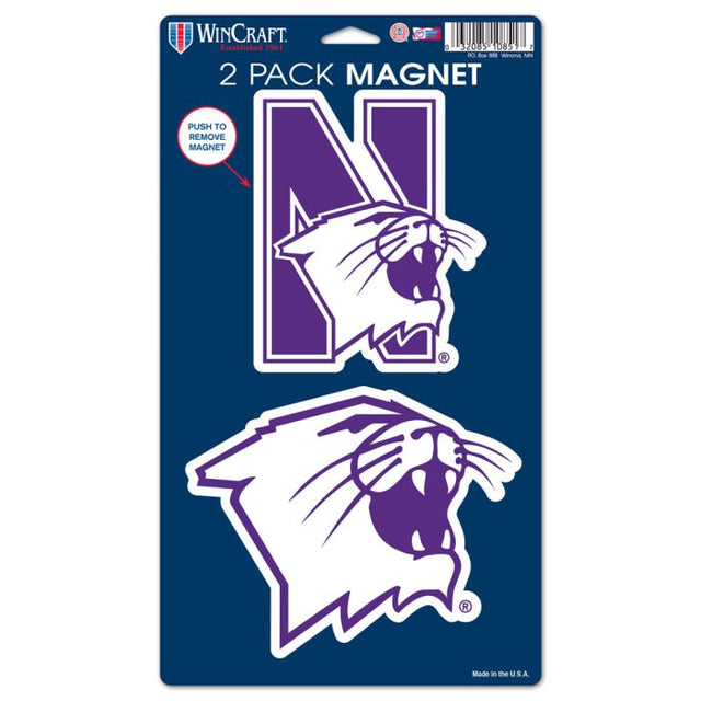 Northwestern Wildcats 2 Pack Magnets 5" x 9"