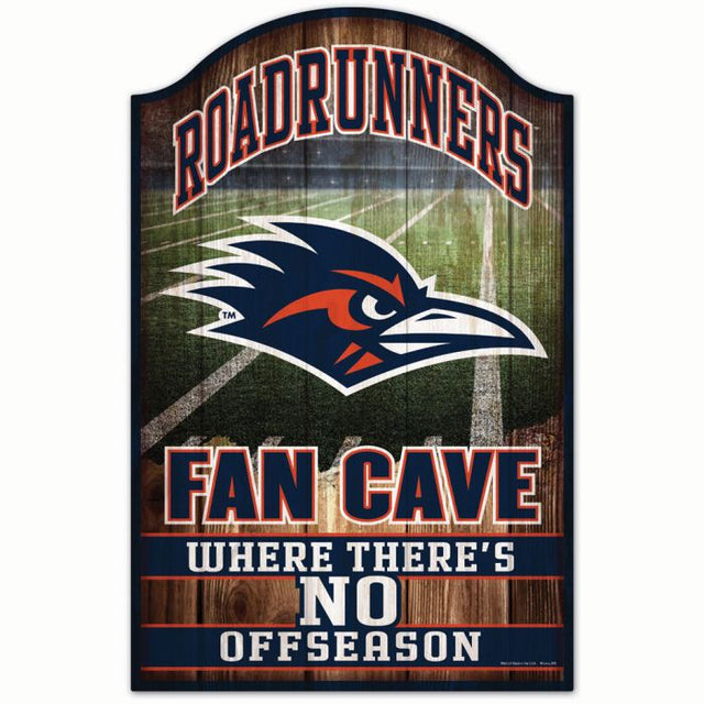 Texas San Antonio Roadrunners FAN CAVE Wood Sign 11" x 17" 1/4" thick