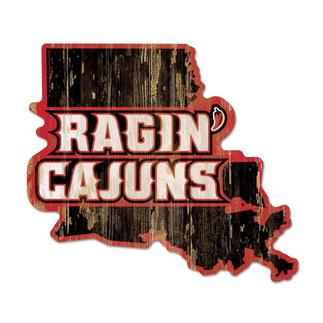 Louisiana - Lafayette Ragin Cajuns STATE SHAPE SIGN STATE SHAPE