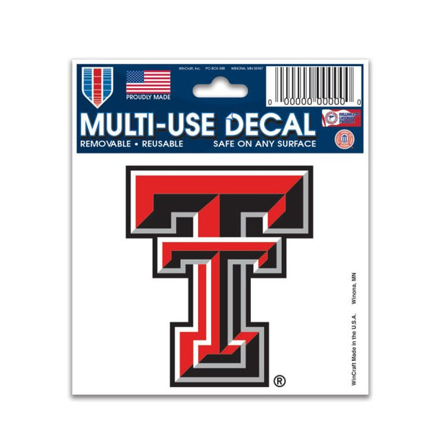 Calcomanía multiusos de los Texas Tech Red Raiders de 3" x 4"