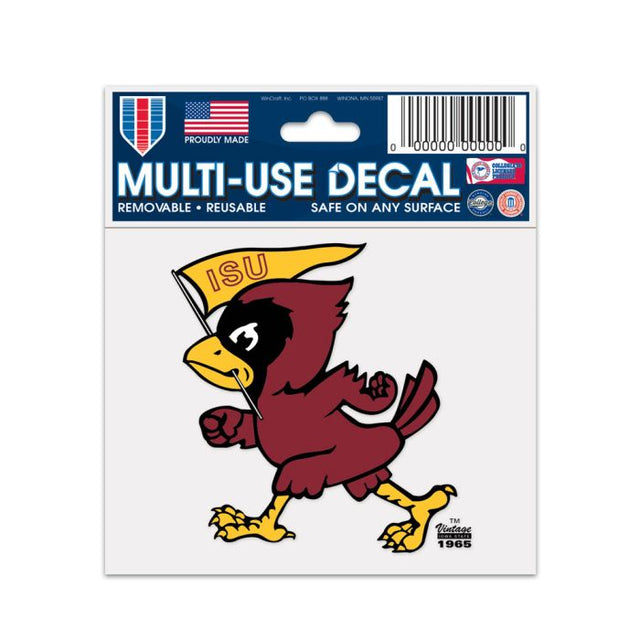 Calcomanía multiusos vintage de Iowa State Cyclones/Collegiate de 3" x 4"