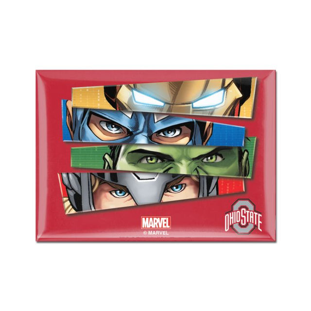 Imán de metal de 2,5" x 3,5" de los Ohio State Buckeyes/Marvel (c) 2021