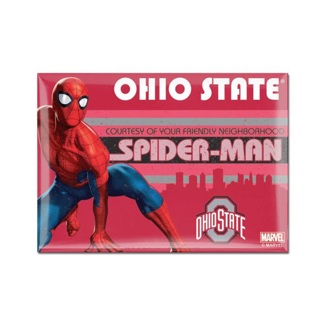 Imán de metal de 2,5" x 3,5" de los Ohio State Buckeyes/Marvel (c) 2021