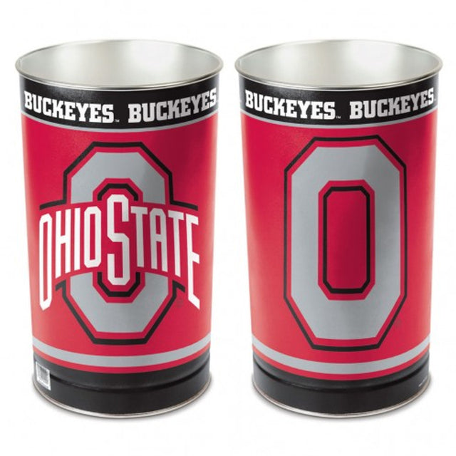 Papelera de 15" con diseño de bloque O de los Ohio State Buckeyes