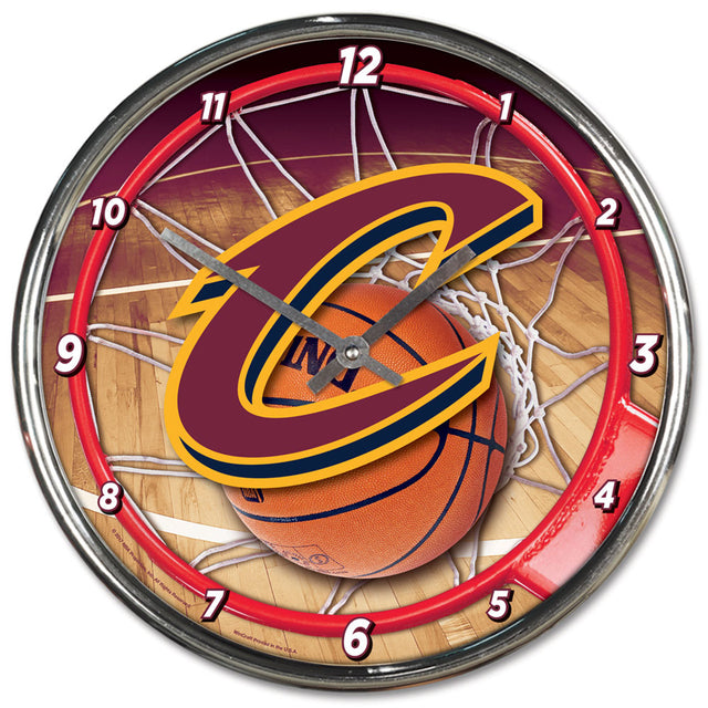 Cleveland Cavaliers Round Chrome Wall Clock