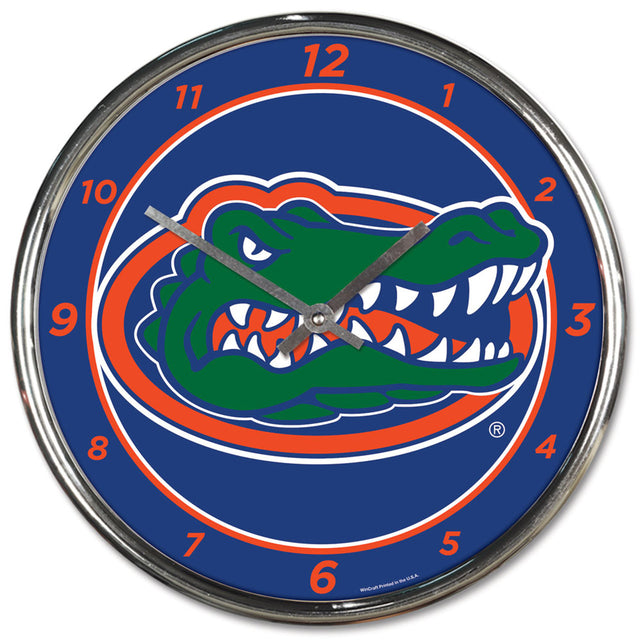 Reloj de pared redondo cromado de Florida Gators