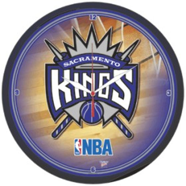 Sacramento Kings Clock Round Wall Style Chrome Alternate