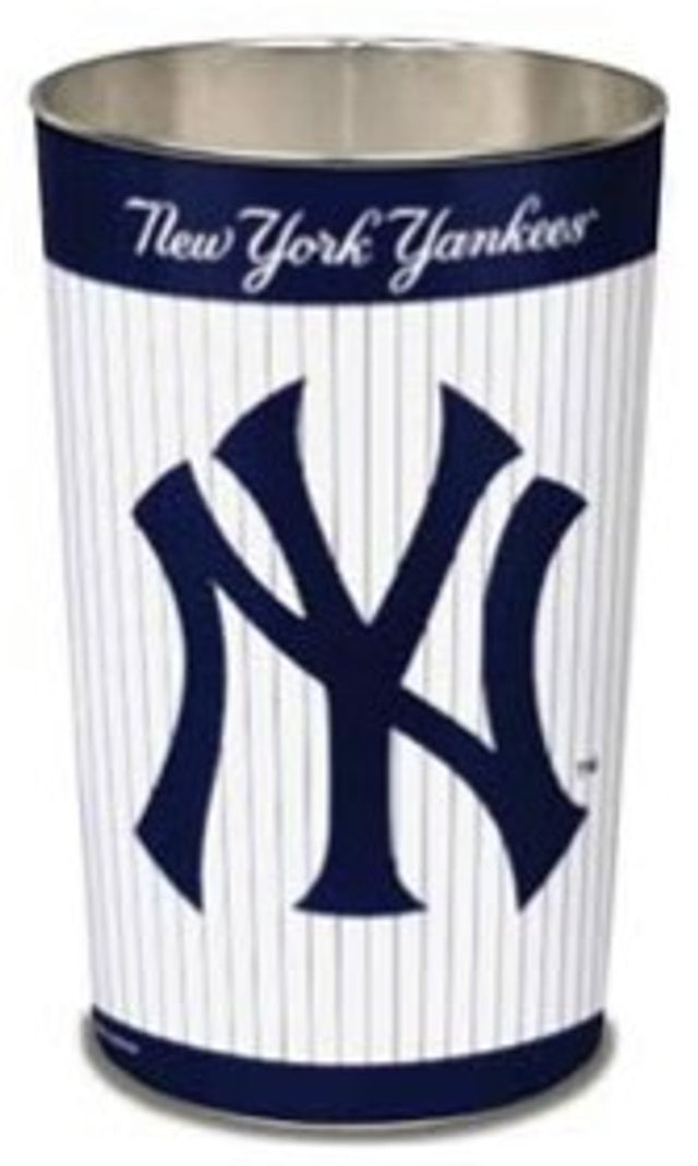 Papelera de los Yankees de Nueva York de 15" con diseño de rayas