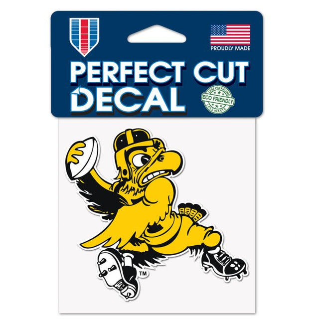 Iowa Hawkeyes / Vintage Collegiate HERKY VINTAGE Perfect Cut Color Decal 4" x 4"