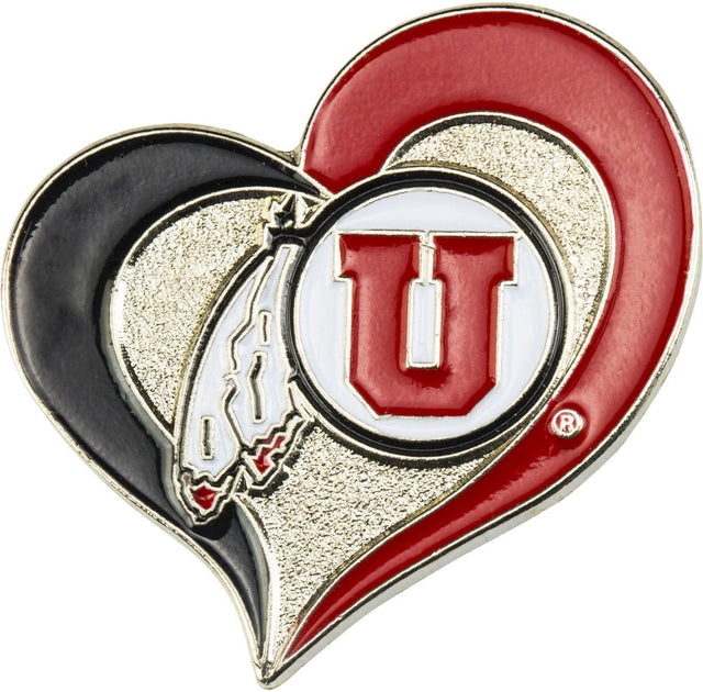 Utah Utes Swirl Heart Pin Ccp-Pn-261-23