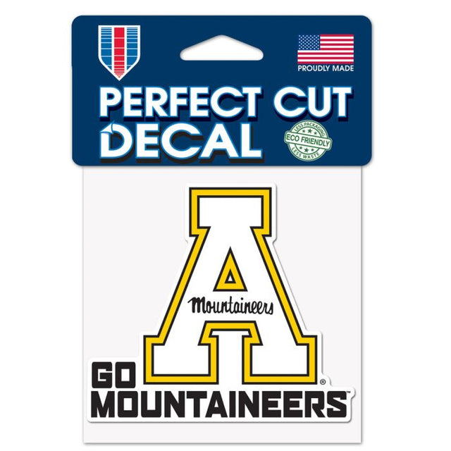 Calcomanía de color de corte perfecto con el lema de Appalachian State Mountaineers de 4" x 4"