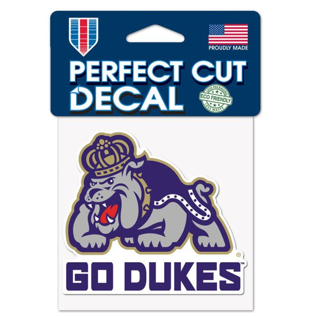 James Madison Dukes SLOGAN Perfect Cut Color Decal 4" x 4"