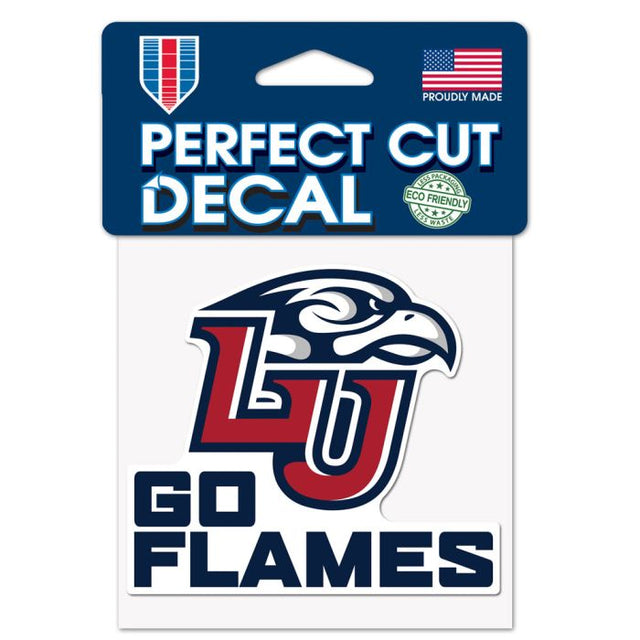 Calcomanía con eslogan de Liberty Flames, corte perfecto, color, 4" x 4"