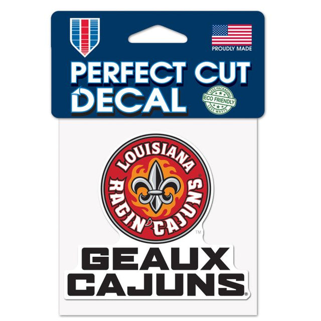 Louisiana - Lafayette Ragin Cajuns SLOGAN Perfect Cut Color Decal 4" x 4"