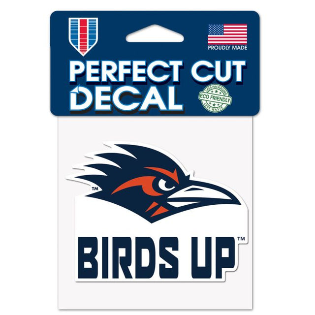 Texas San Antonio Roadrunners SLOGAN Perfect Cut Color Decal 4" x 4"